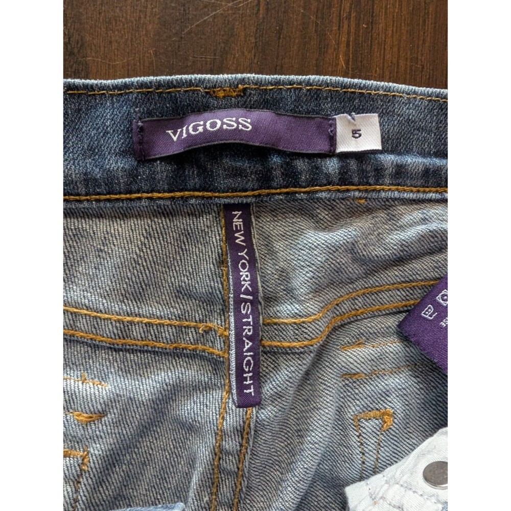 Vigoss Y2K The New York Straight Leg Jeans Womens Size 5 Low Rise Juniors